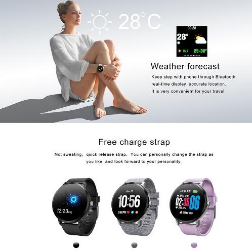 Smartwatch Real-time Heart Rate Blood Pressure Monitor Multi-sport mode Breathing Light Smart Watch for Android IOS Phone
